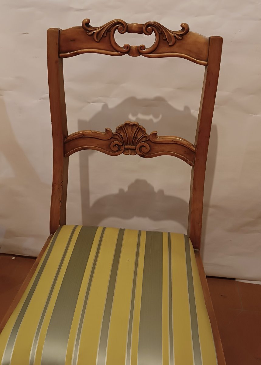 Set Of Eight Lemon-finished Chairs From The Mid-19th Century-photo-5