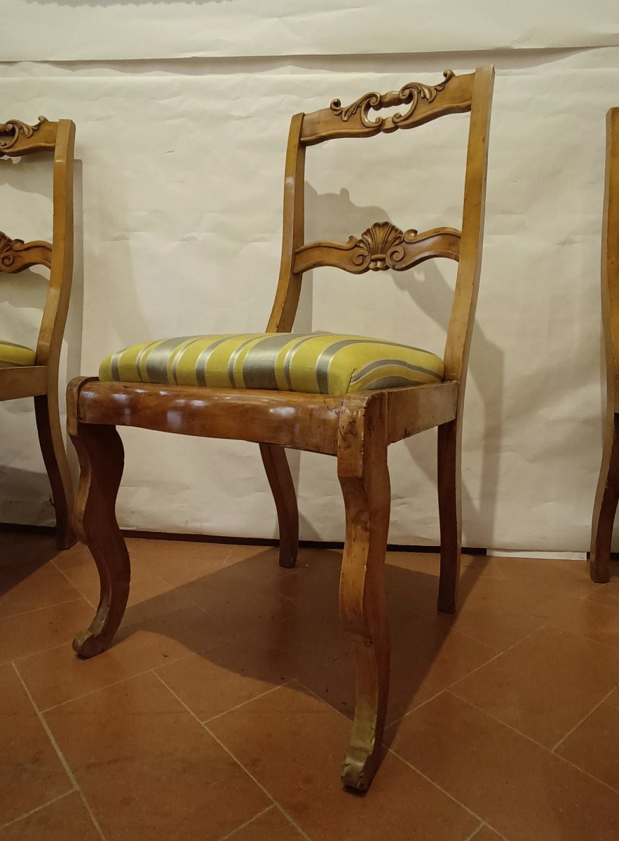 Set Of Eight Lemon-finished Chairs From The Mid-19th Century-photo-6