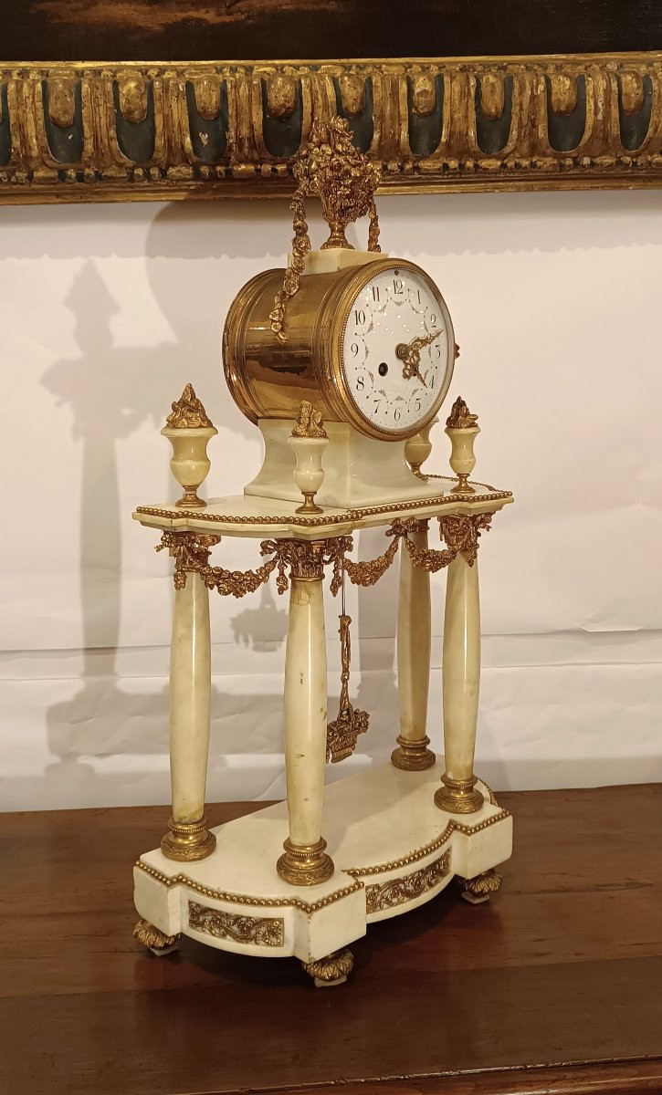 Mid-19th Century Napoleon III Marble And Gilt-bronze Clock-photo-2