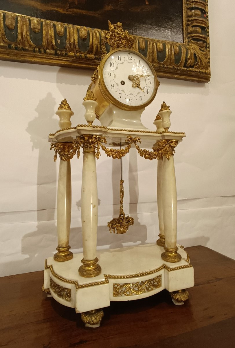 Mid-19th Century Napoleon III Marble And Gilt-bronze Clock-photo-2