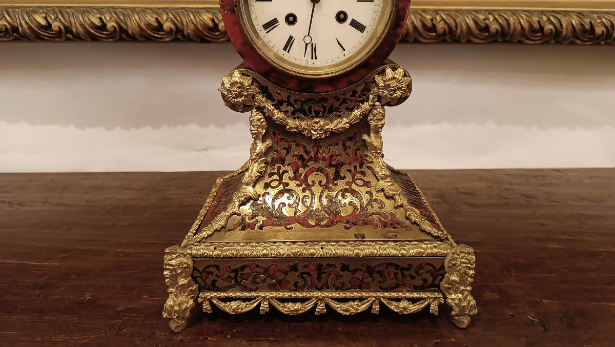 Mid-19th Century Boulle Inlaid Clock-photo-4