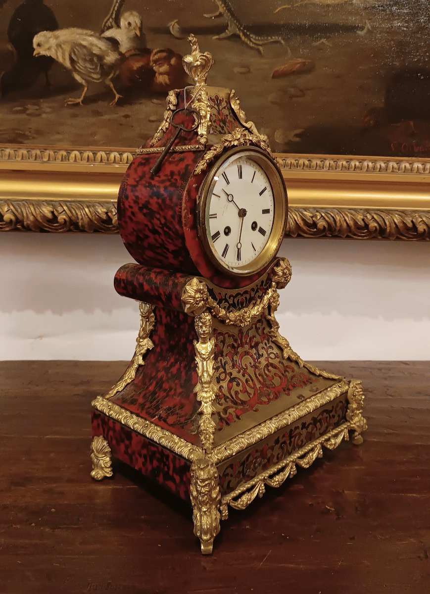 Mid-19th Century Boulle Inlaid Clock-photo-5