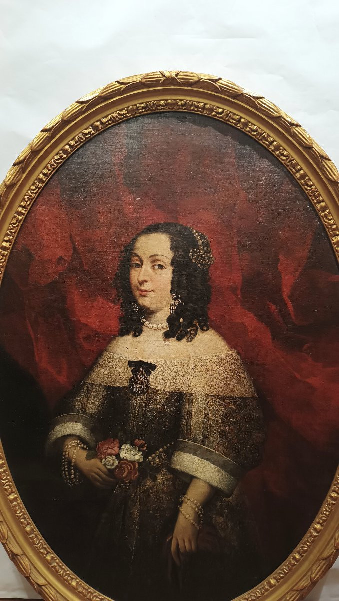 PORTRAIT OVALE D'UNE JEUNE FEMME SECONDE MOITIÉ DU 18ème SIÈCLE-photo-1