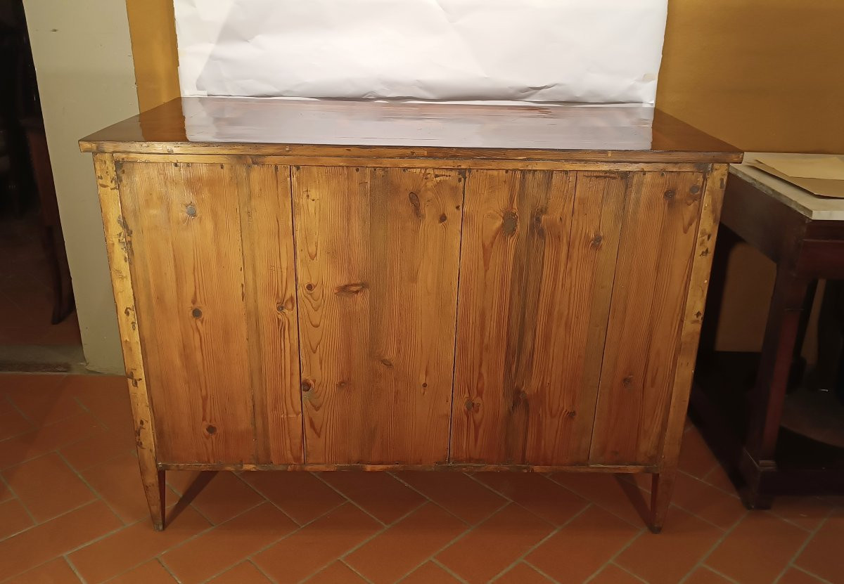 COMMODE NÉOCLASSIQUE EN PLACAGE ET MARQUETERIE FIN DU 18ème SIÈCLE-photo-1