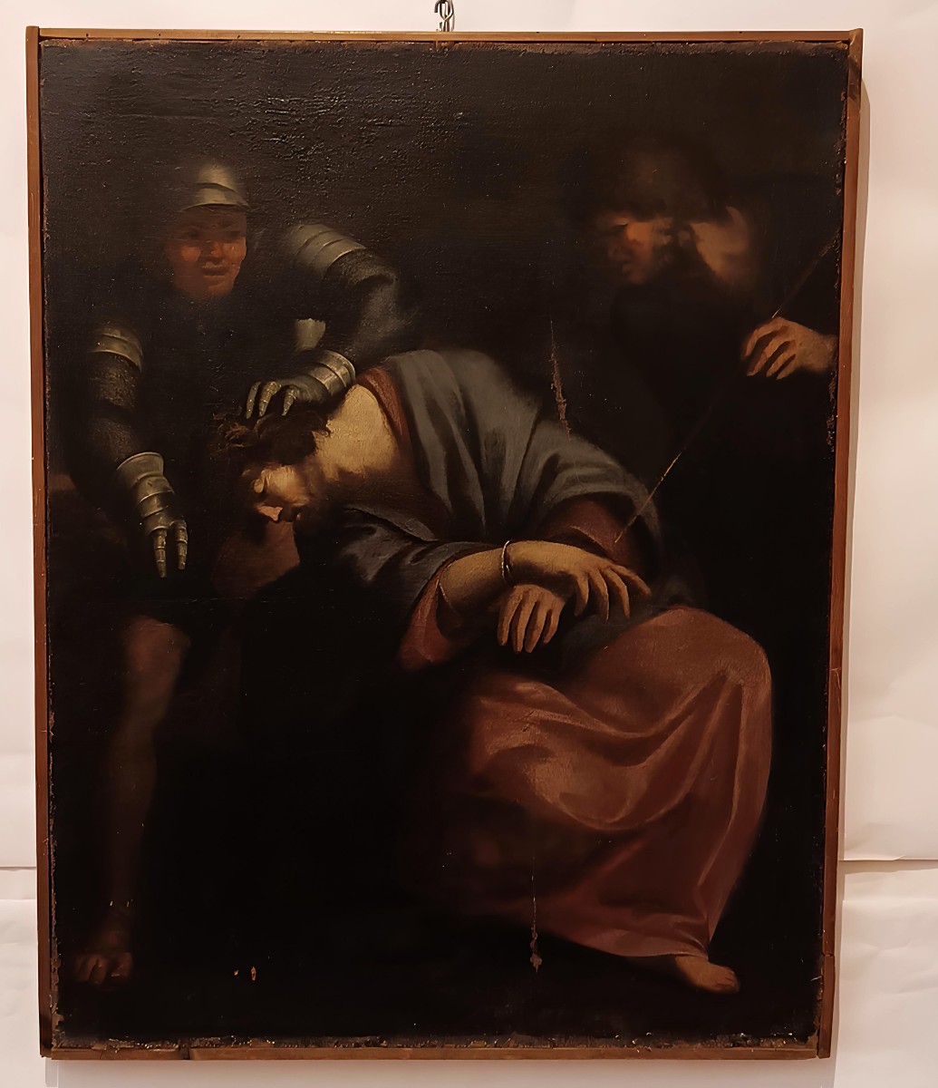 TABLEAU "CHRIST MOQUÉ" PREMIÈRE MOITIÉ DU 17ème SIÈCLE