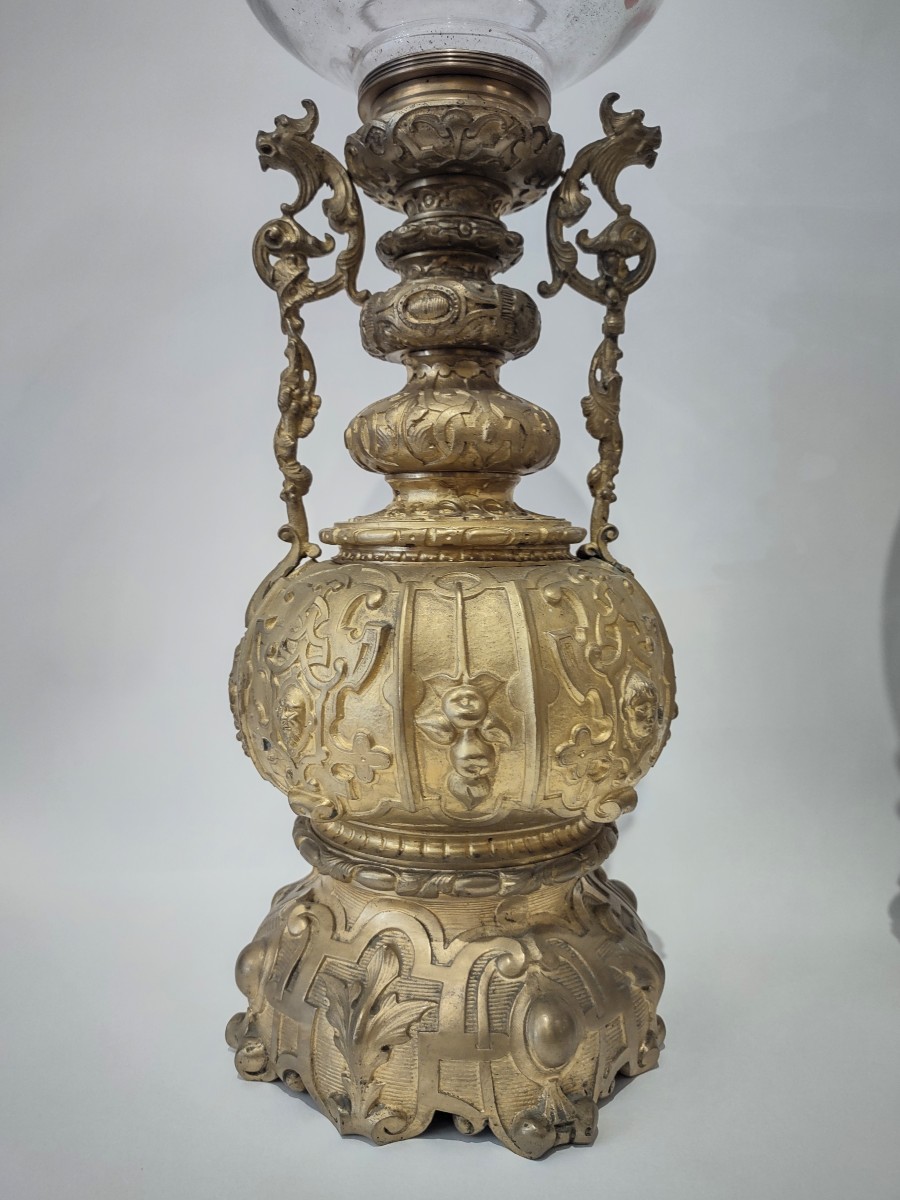Second Half Of The 19th Century Pair Of Gilt-bronze Oil Lights -photo-2