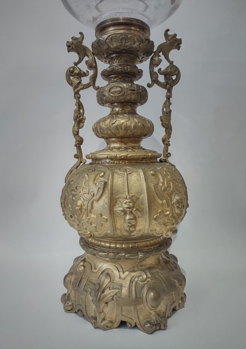 Second Half Of The 19th Century Pair Of Gilt-bronze Oil Lights -photo-1