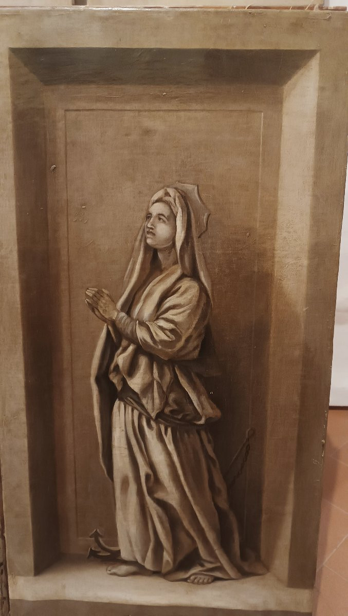 QUATRE TABLEAUX DES VERTUS CARDINALES MILIEU DU 18ème SIÈCLE-photo-6