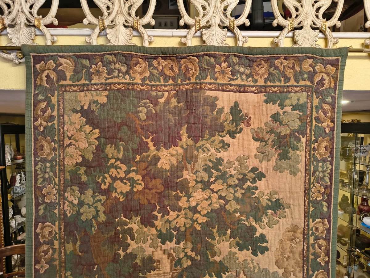 TAPISSERIE À DÉCOR DE SCÈNES DE CHASSE FIN DU XIXème SIÈCLE-photo-3