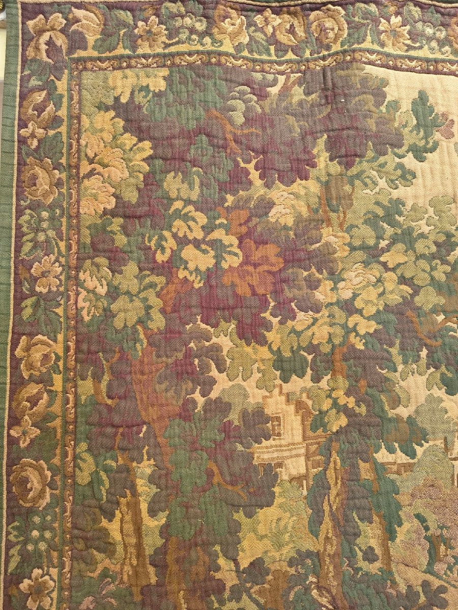 TAPISSERIE À DÉCOR DE SCÈNES DE CHASSE FIN DU XIXème SIÈCLE-photo-7