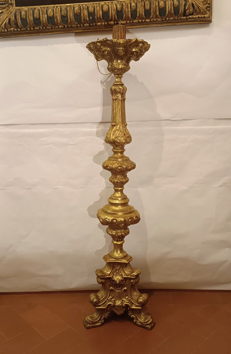 Late 18th Century Gilded Copper Torchlight-photo-4