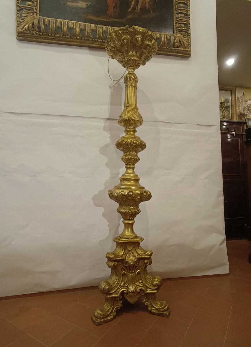 Late 18th Century Gilded Copper Torchlight-photo-5
