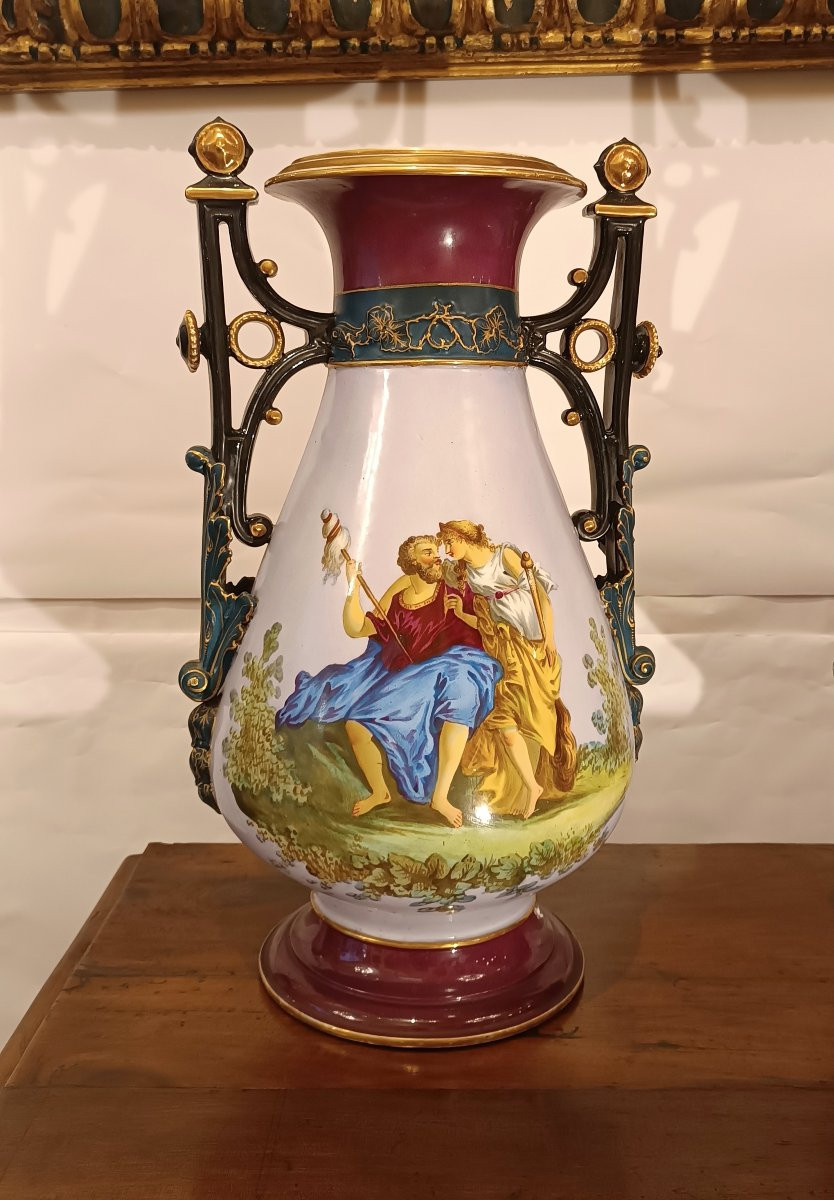  Mid-19th Century Biedermeier Porcelain Vases-photo-3