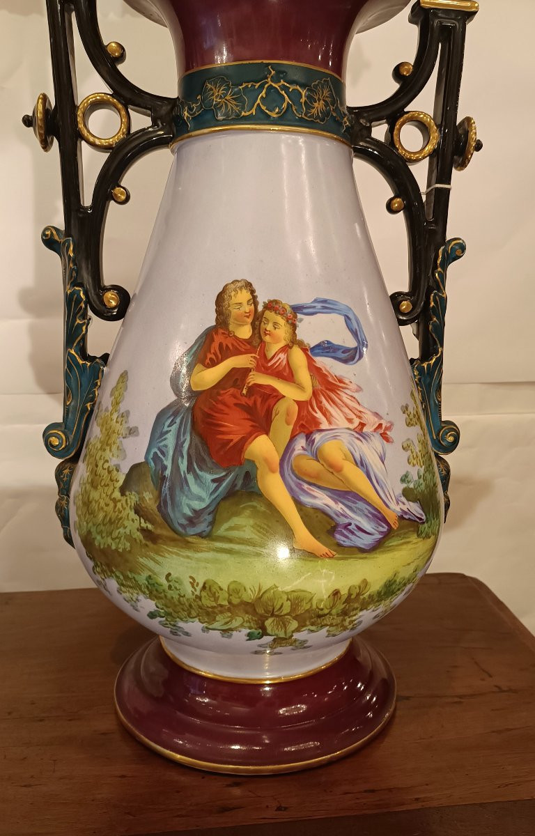  Mid-19th Century Biedermeier Porcelain Vases-photo-2
