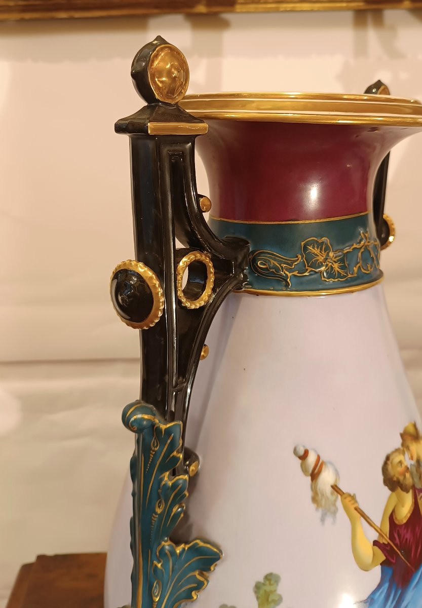  Mid-19th Century Biedermeier Porcelain Vases-photo-3