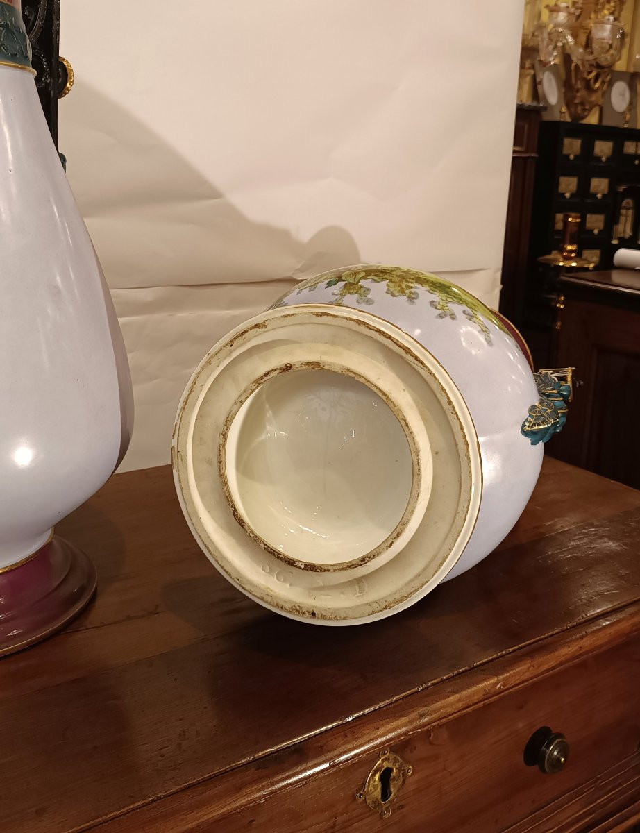  Mid-19th Century Biedermeier Porcelain Vases-photo-7