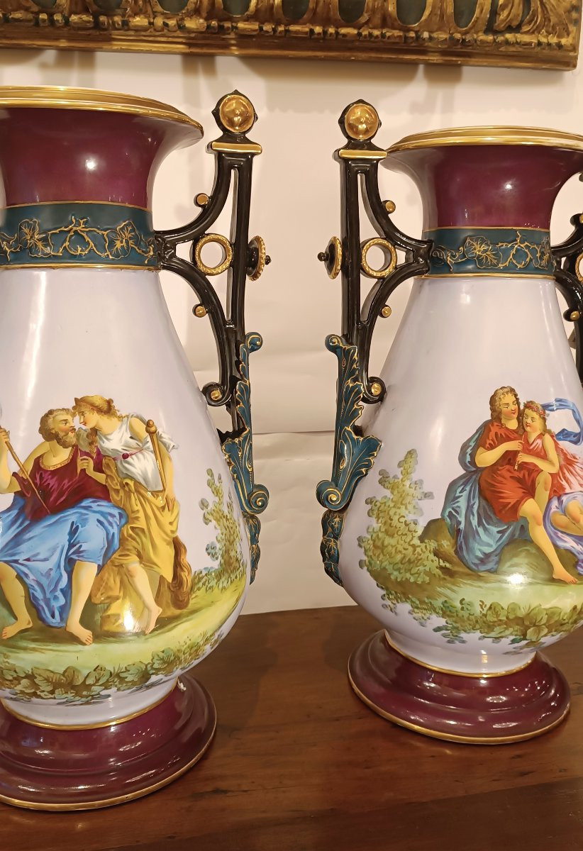  Mid-19th Century Biedermeier Porcelain Vases-photo-8