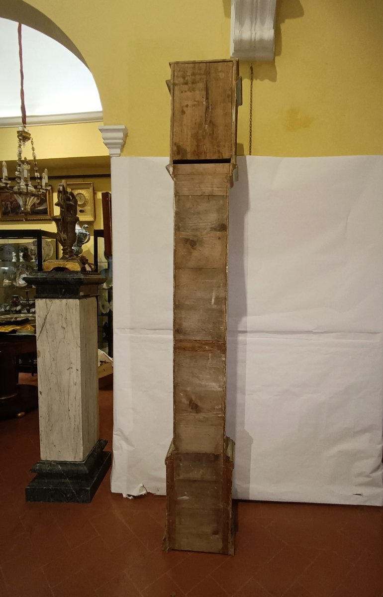HORLOGE À COLONNE LAQUÉE DÉBUT DU 19ème SIÈCLE-photo-2
