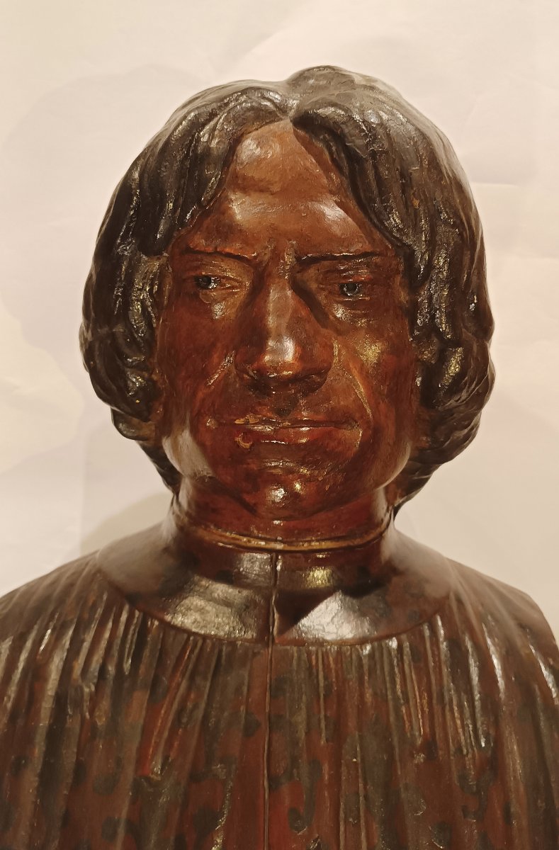 BUSTE EN TERRE CUITE DE LORENZO DE MEDICIS MILIEU DU 19ème SIÈCLE-photo-4