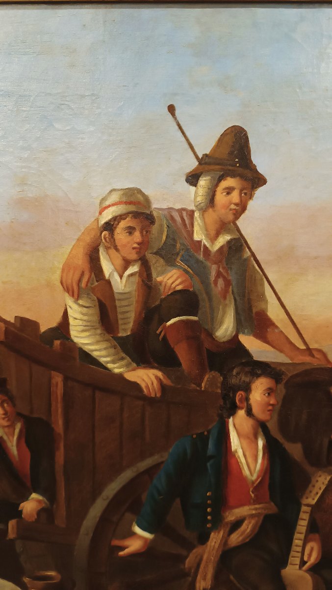 TABLEAU DE SCÈNE DE GENRE MILIEU DU 19ème SIÈCLE-photo-5