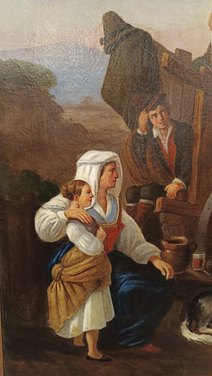 TABLEAU DE SCÈNE DE GENRE MILIEU DU 19ème SIÈCLE-photo-6