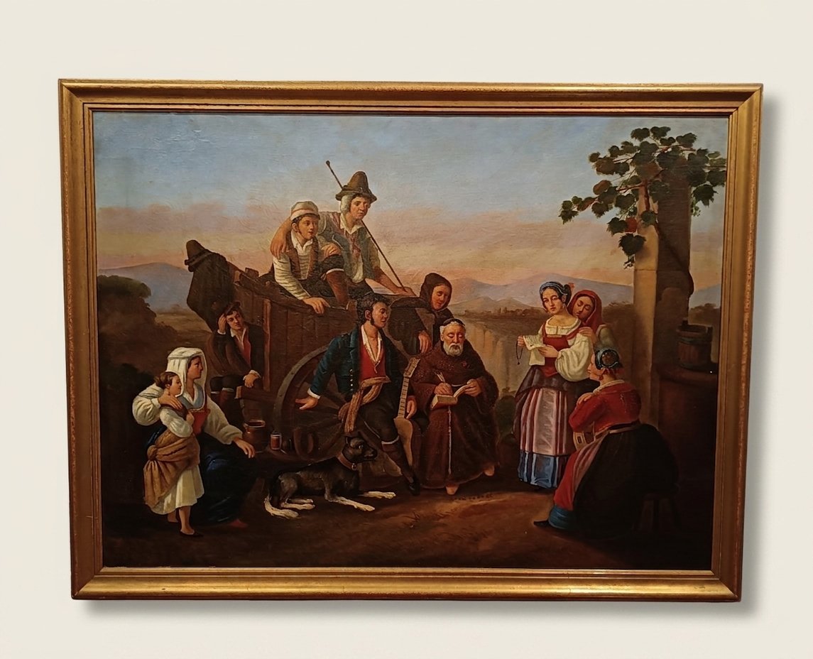 TABLEAU DE SCÈNE DE GENRE MILIEU DU 19ème SIÈCLE