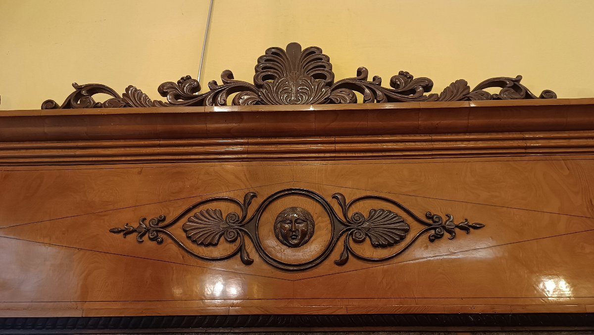 GRAND MIROIR BIEDERMEIER SECONDE MOITIÉ DU 19ème SIÈCLE-photo-3
