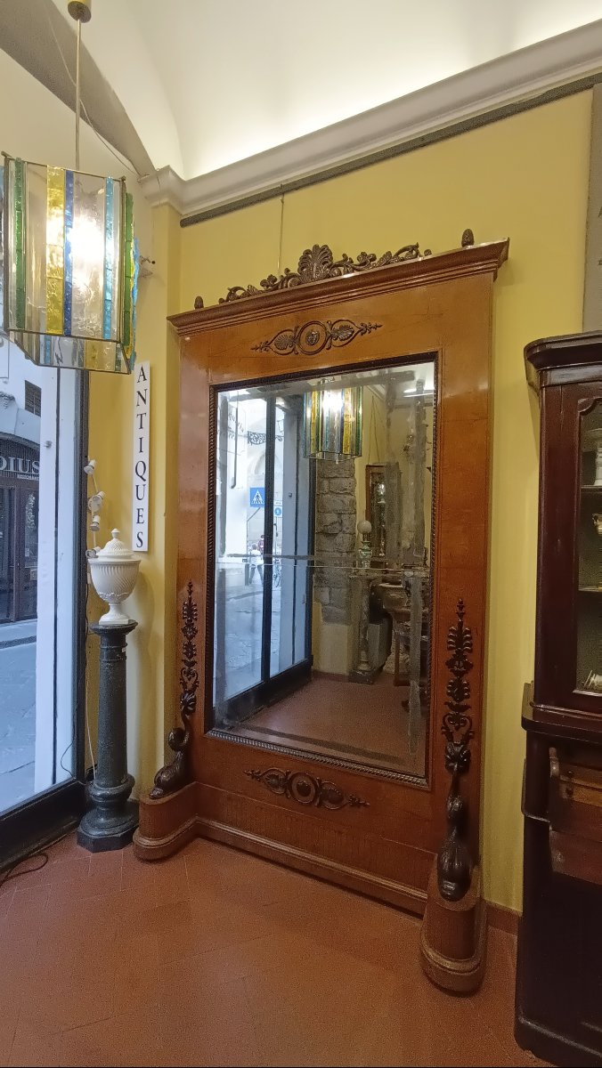 GRAND MIROIR BIEDERMEIER SECONDE MOITIÉ DU 19ème SIÈCLE-photo-5