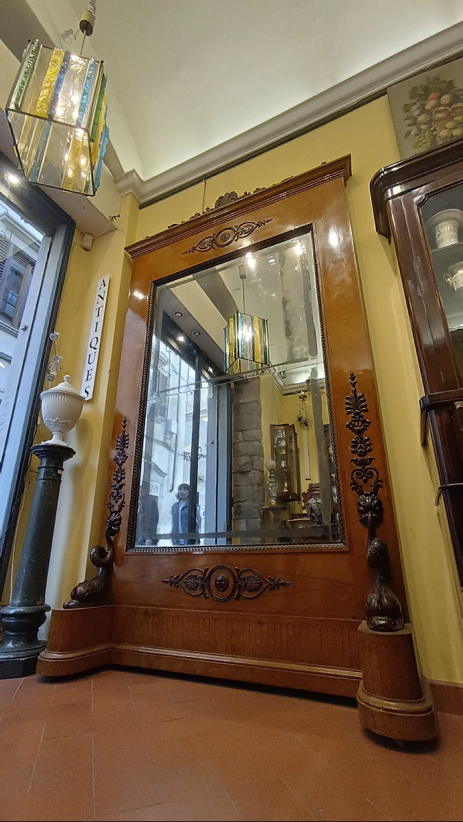 GRAND MIROIR BIEDERMEIER SECONDE MOITIÉ DU 19ème SIÈCLE-photo-6