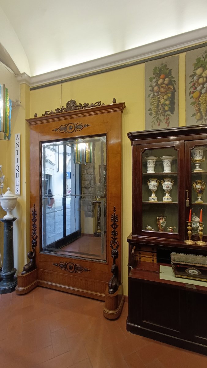 GRAND MIROIR BIEDERMEIER SECONDE MOITIÉ DU 19ème SIÈCLE-photo-8