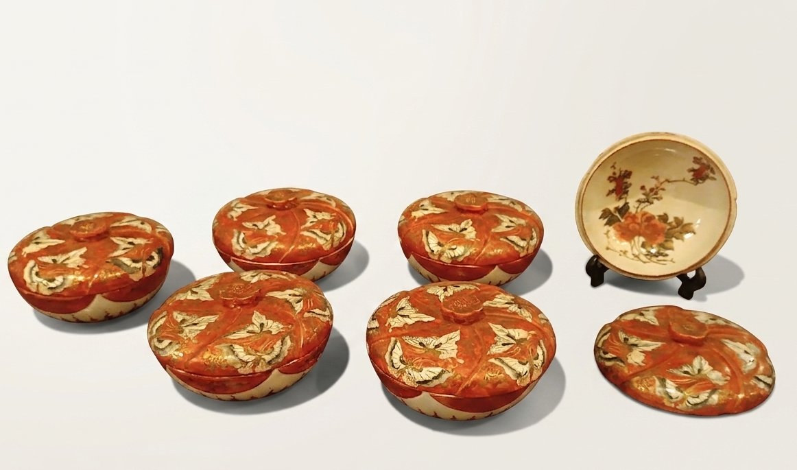 SERVICE DE SIX PETITES TASSES KUTANI 19ème SIÈCLE