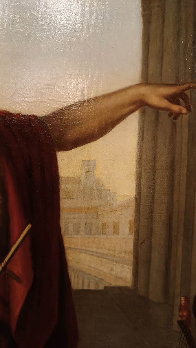 TABLEAU DE SAINT JEAN ET D'HÉRODE MILIEU DU 19ème SIÈCLE-photo-6