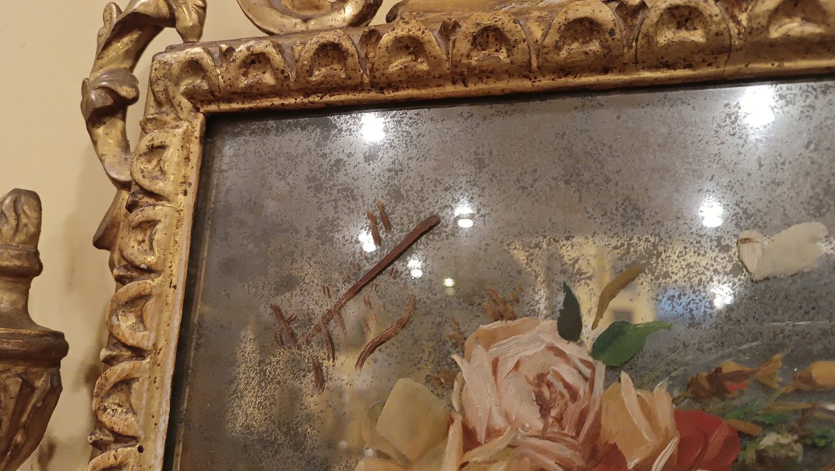 Early 19th Century Directory Fireplace Mirror With Paintings -photo-4
