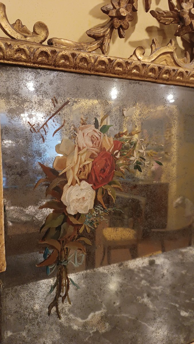 Early 19th Century Directory Fireplace Mirror With Paintings -photo-3