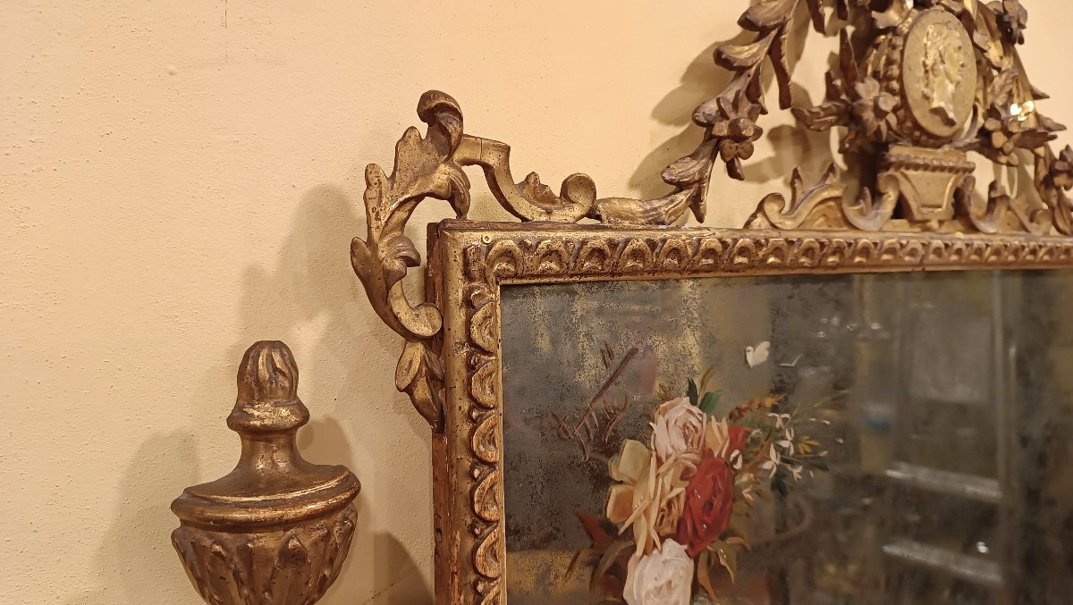 Early 19th Century Directory Fireplace Mirror With Paintings -photo-6