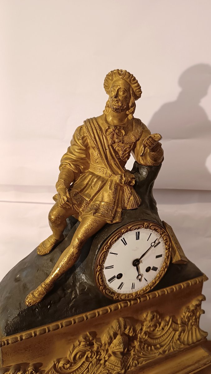 HORLOGE NÉOCLASSIQUE AVEC POÈTE FIN DU 18ème SIÈCLE-photo-1