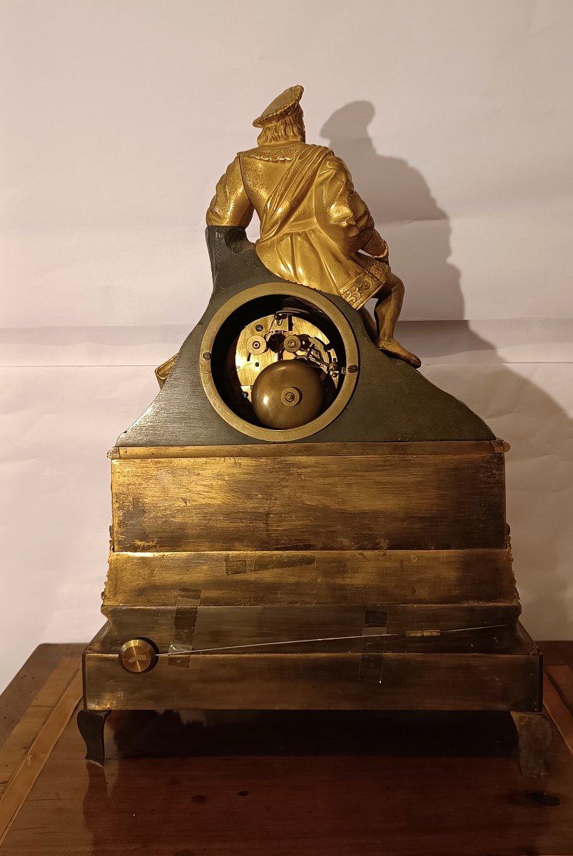 HORLOGE NÉOCLASSIQUE AVEC POÈTE FIN DU 18ème SIÈCLE-photo-3