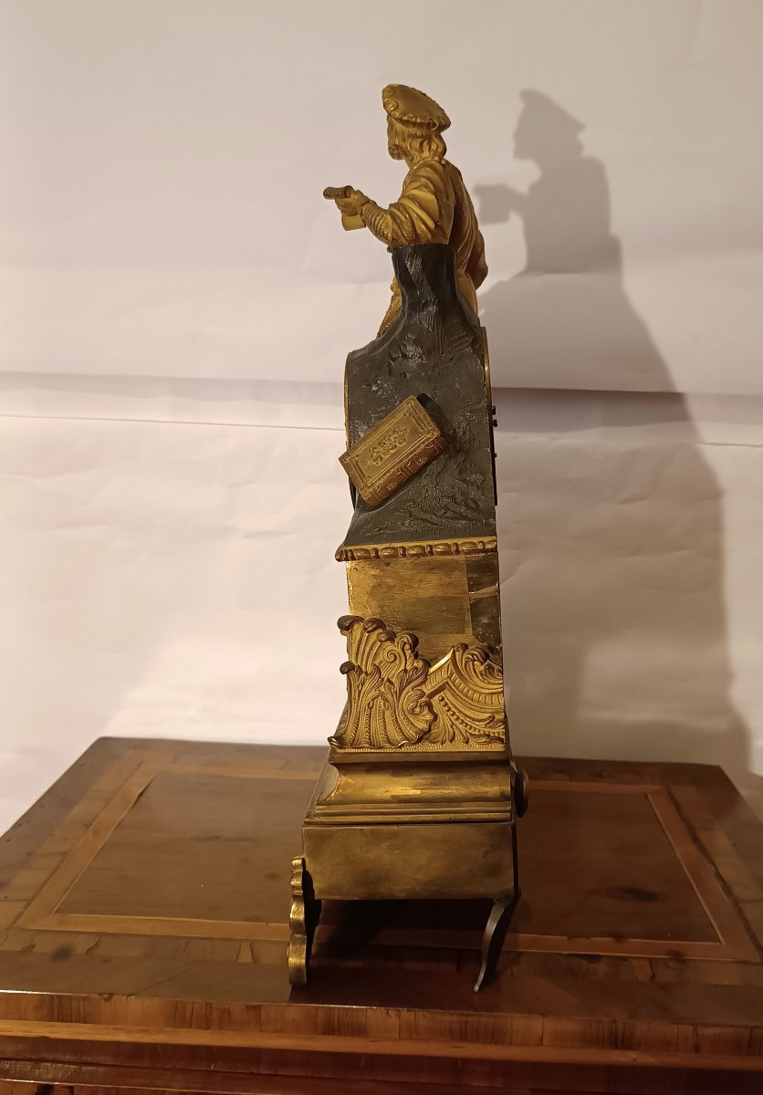 HORLOGE NÉOCLASSIQUE AVEC POÈTE FIN DU 18ème SIÈCLE-photo-6