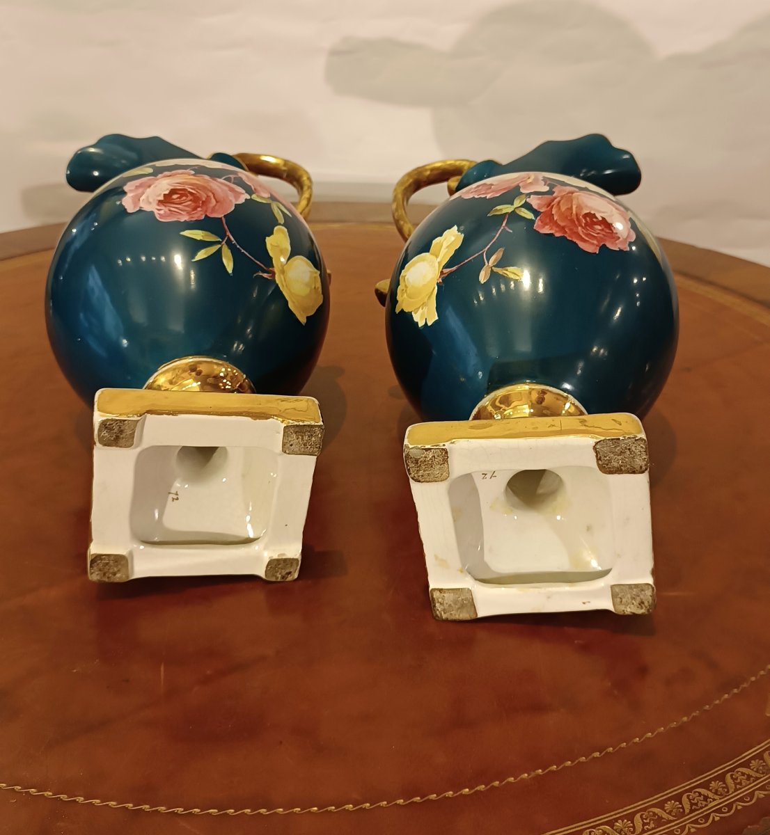 Late 19th Century Pair Of Porcelain Porcelain Jugs-photo-7