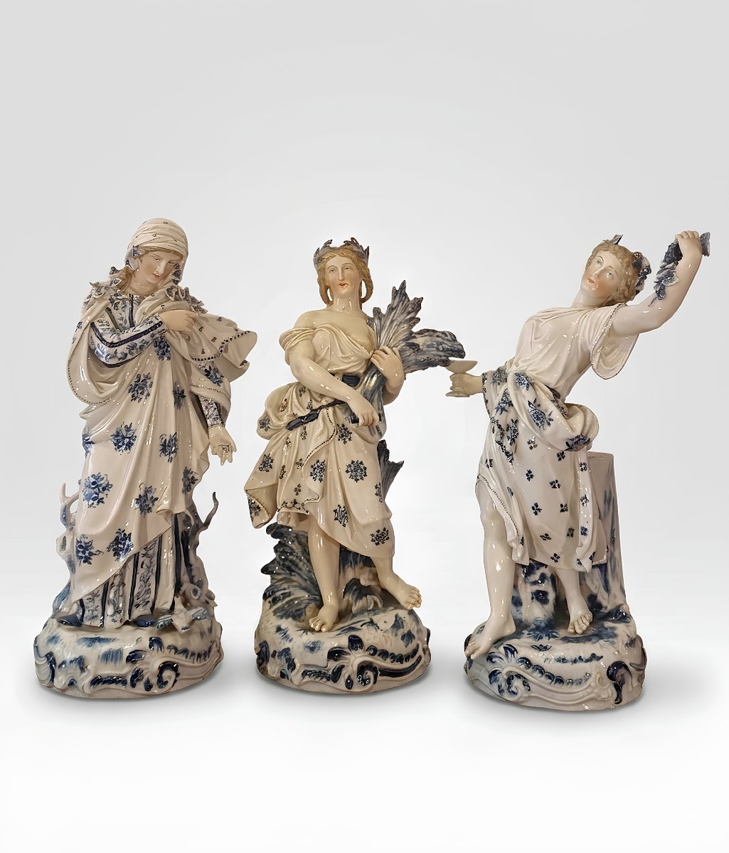 Mid-19th Century Three Rauenstein Porcelain Seasons Figures