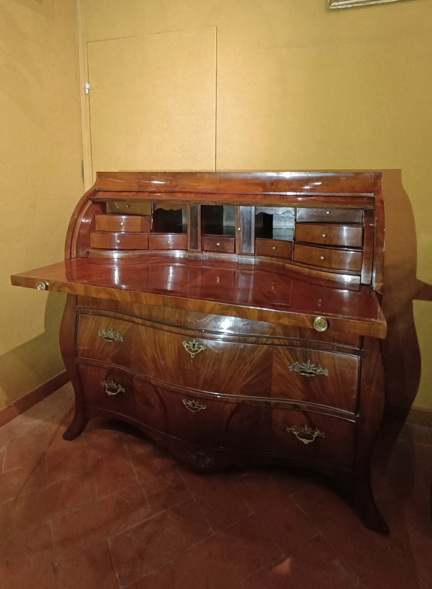 Second Half Of The 18th Century Neoclassical Walnut Roller Folding Table-photo-4
