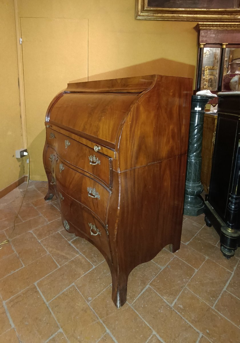 Second Half Of The 18th Century Neoclassical Walnut Roller Folding Table-photo-7