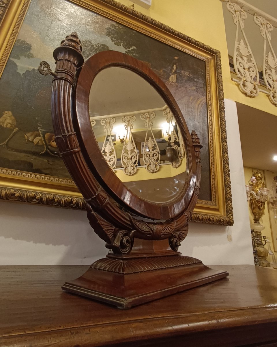 First Half Of The 19th Century Large Charles X Mahogany Psyche-photo-2