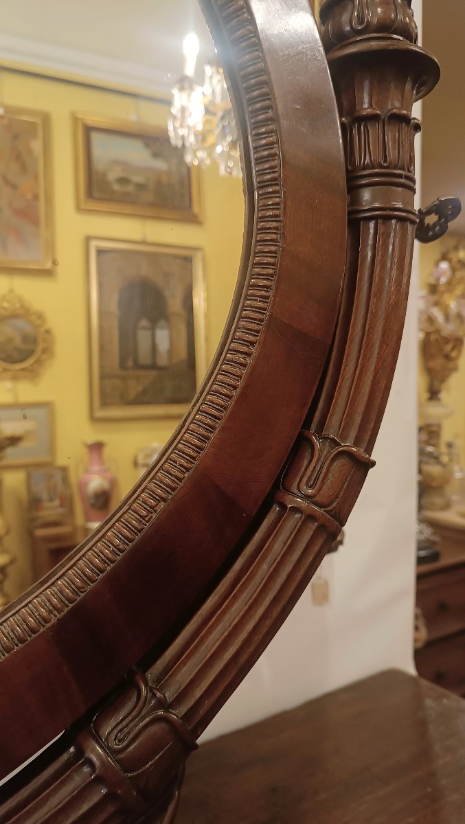 First Half Of The 19th Century Large Charles X Mahogany Psyche-photo-3