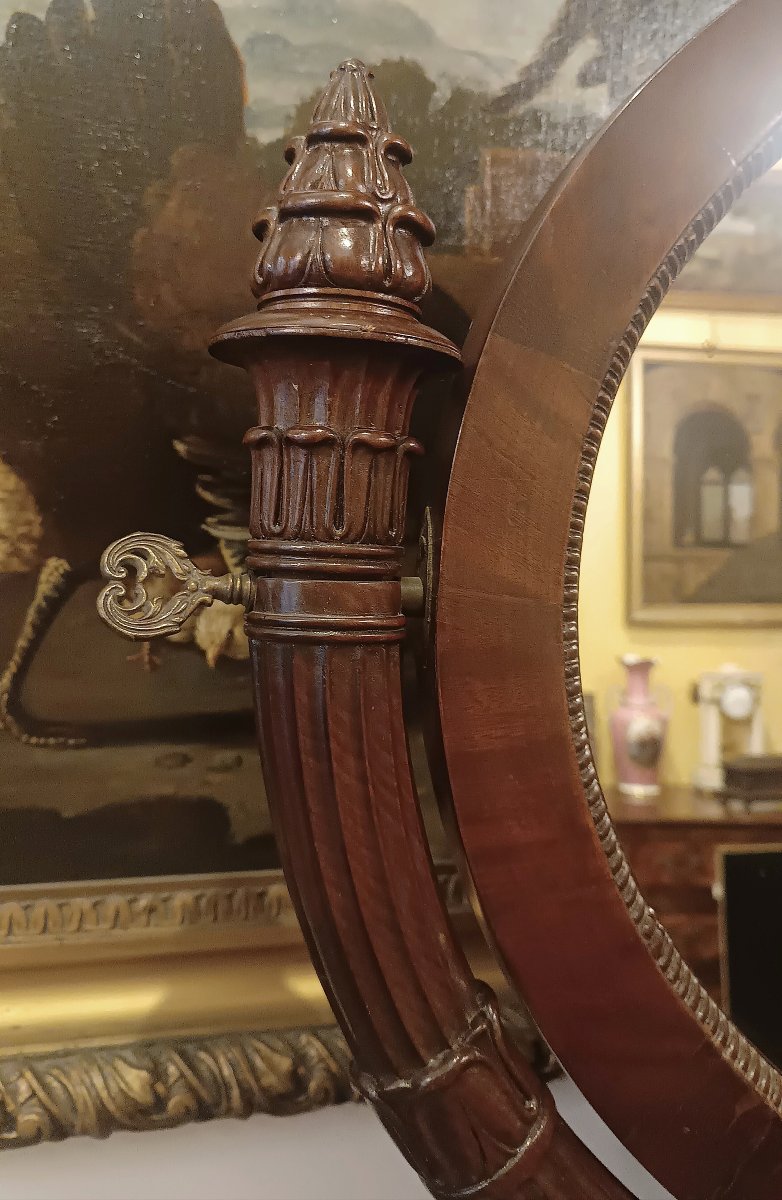 First Half Of The 19th Century Large Charles X Mahogany Psyche-photo-4