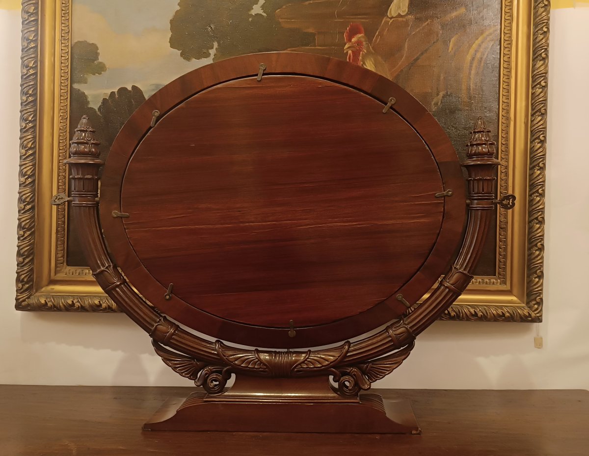 First Half Of The 19th Century Large Charles X Mahogany Psyche-photo-5