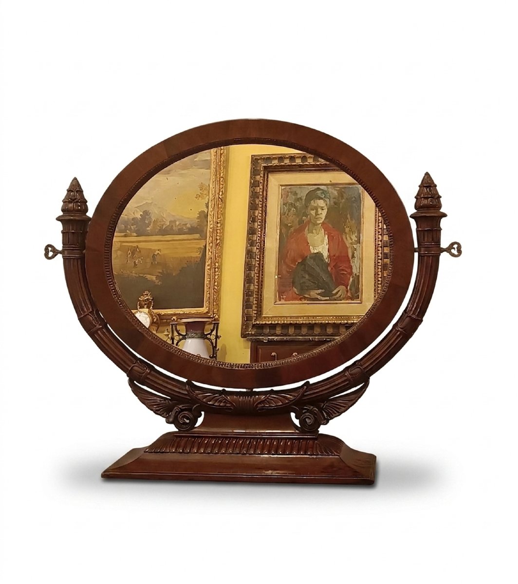 First Half Of The 19th Century Large Charles X Mahogany Psyche