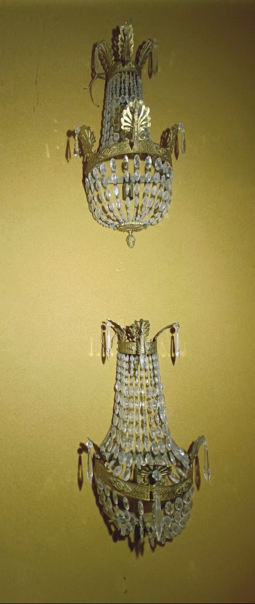  Early 19th Century Pair Of Empire Sack Wall Lights-photo-5