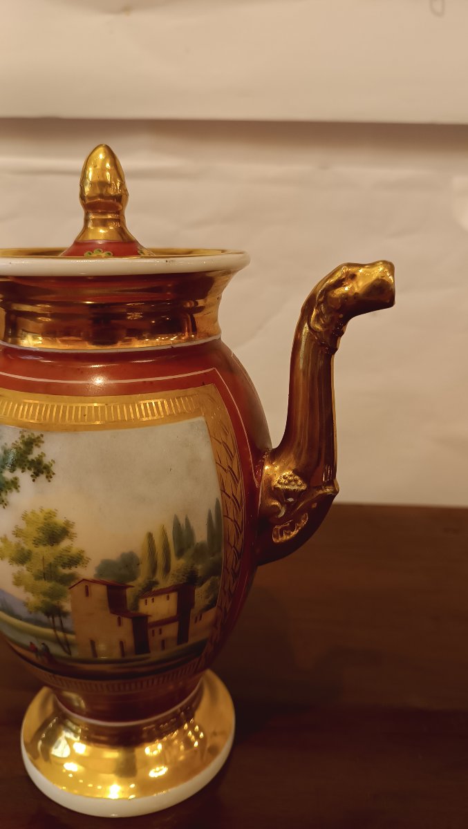 First Half Of The 19th Century Porcelain Tête à Tête Coffee Set-photo-2