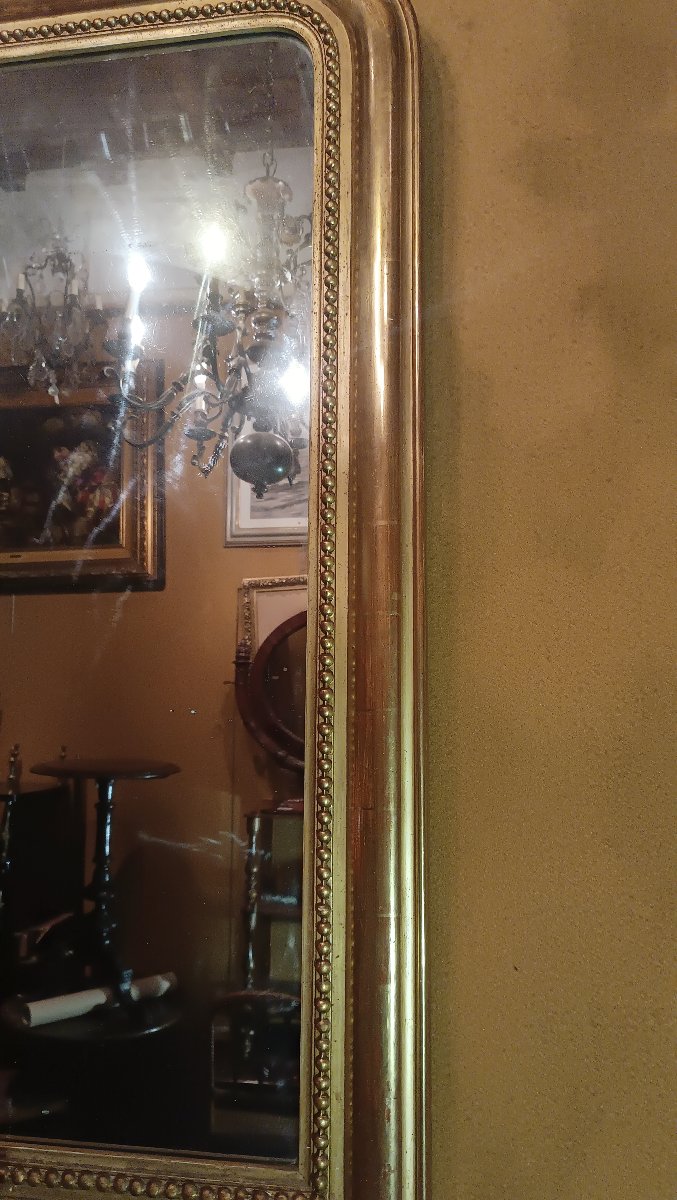 MIROIR EMPIRE EN BOIS DORÉ DÉBUT DU 19ème SIÈCLE-photo-5